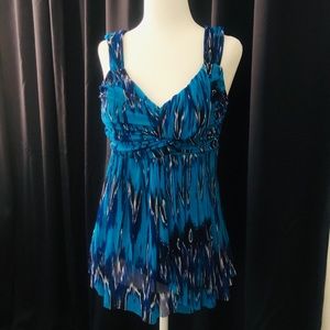 INC Blue Patterned Top